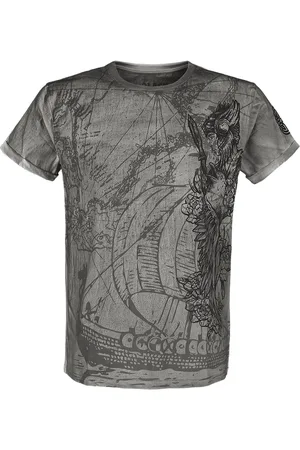 EMP T-Shirt mit detailreichem Frontprint T-Shirt beige in 3XL