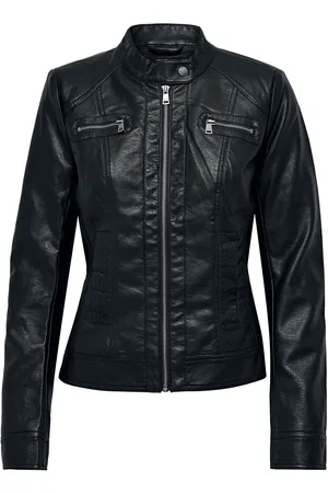 ONLY ONLBandit Faux Leather Biker Kunstlederjacke in L