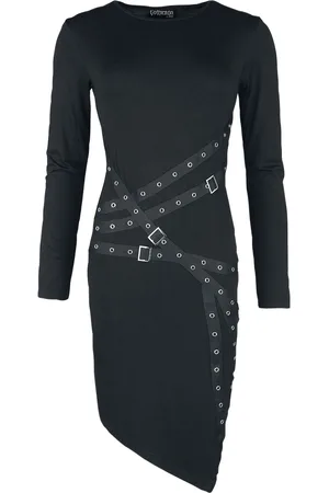 Gothicana Kleid mit Riemen, Ösen und Schnallen Kurzes Kleid in M