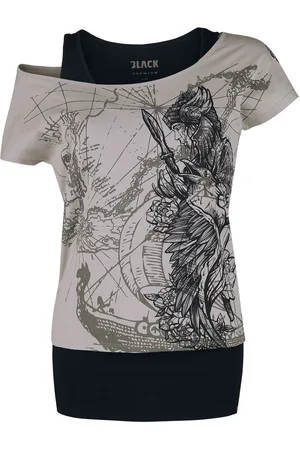 EMP Double-Layer-T-Shirt mit detailreichem Frontprint T-Shirt schwarz in L