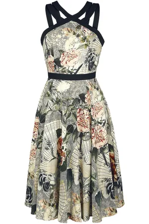 H&R London Ancient Roses Mittellanges Kleid in 3XL