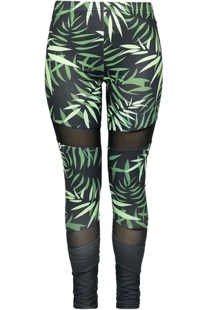 RED by EMP Leggings with bambus print and mesh inserts Leggings grün in M
