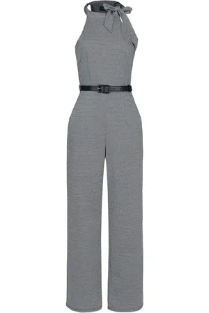 Voodoo Vixen Tie Collar High Neck Knit Jumpsuit Jumpsuit in XL