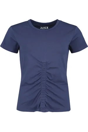 EMP Blaues T-Shirt mit Raffung auf der Front T-Shirt in L