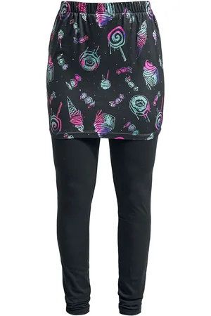 Full Volume Leggings with Skirt and Candy Print Leggings in L