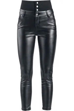 Forplay High Waist Leather Immitation Trousers Kunstlederhose in W29L32