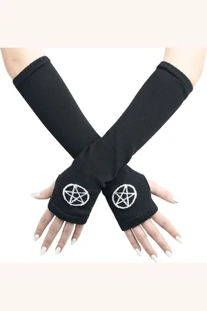 Pamela Mann Pentagram Gloves Stulpen weiß