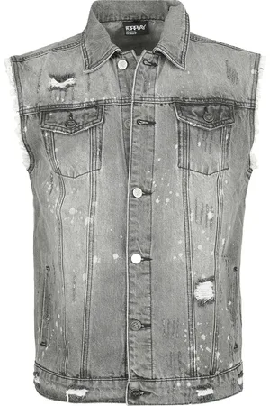 Forplay Destroyed Washed Denim Vest Weste in L
