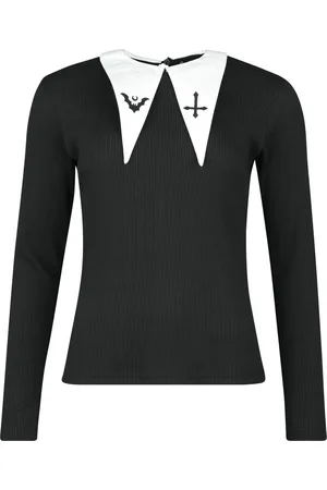 Gothicana Longsleeve With White Collar Langarmshirt in L