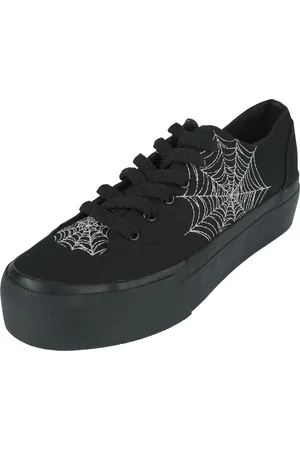 Gothicana LowCut Plateau Sneaker With Spiderweb Embroidery Sneaker in EU38