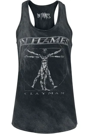 IN FLAMES Clayman Vitruvian Top in L