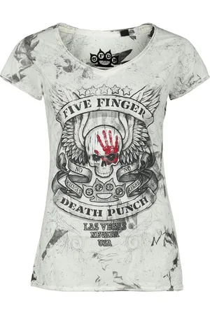 Five Finger Death Punch Skull T-Shirt grau in 3XL
