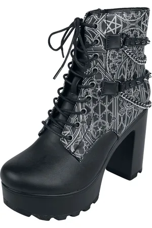 Gothicana Boots with Chains and Buckles High Heel in EU37
