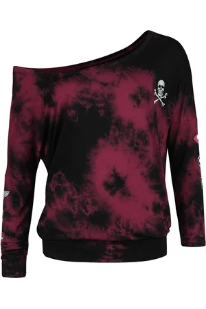 Rock Rebel Tie Dye Longsleeve Langarmshirt dunkelrot in L