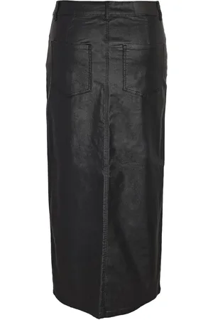 Noisy May NMKath NW Slit Long Skirt Coated BL NOOS Mittellanger Rock in L