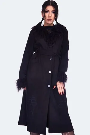 Jawbreaker Spirited Embroidered Maxi Suede Coat Mantel in L