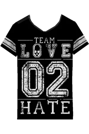 Heartless Team Love To Hate Varsity T T-Shirt weiß in L