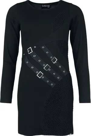 Gothicana Dress With Belts And Buckles Kurzes Kleid in L