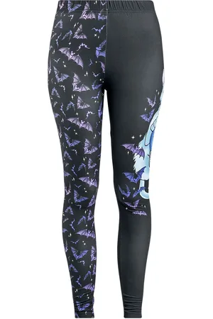 Full Volume Leggings With Cat And Bat Print Leggings in L
