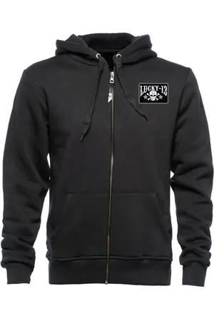 Lucky 13 Skull Stars Zip Hoodie Black Kapuzenjacke in S