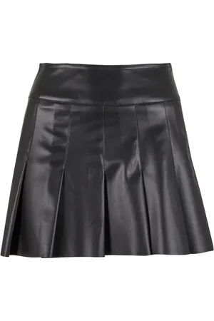 Urban classics Ladies Synthetic Leather Pleated Skirt Kurzer Rock in L