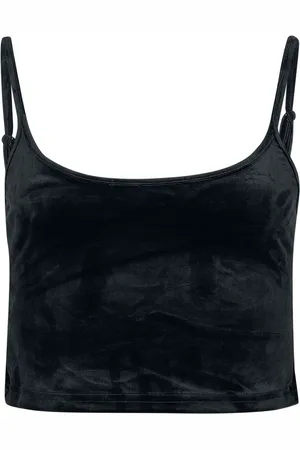 Urban classics Ladies Short Velvet Top Top in L