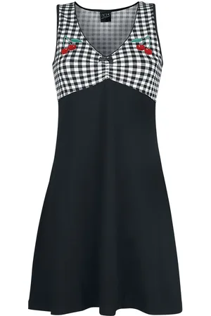 Pussy Deluxe Vichy Cherry Dress Mittellanges Kleid weiß in L