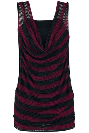 RED by EMP 2 in 1 Double Layer Stripe Mesh Top Top rot in L