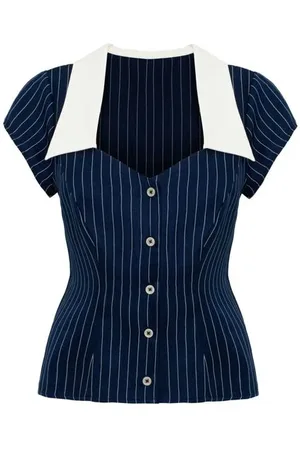Hell Bunny Costello Blouse Bluse weiß in L