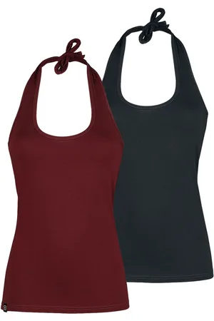 RED by EMP Doppelpack Neckholder Tops Neckholder bordeaux in 3XL