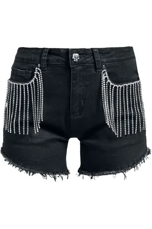 Rock Rebel Schwarze Shorts mit Strassstein- Applikation Short in 27