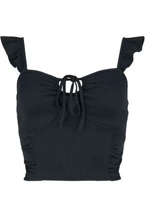 EMP Crop Top With Ruffles And Lacing Top in L