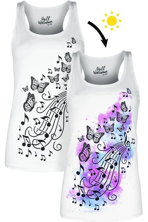 Full Volume Tank Top mit Schmetterlingen und Musiknoten Top in 4XL