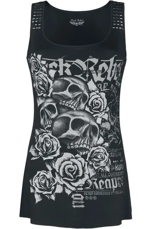 Rock Rebel Top mit Frontprint und Nietendetails Top in M