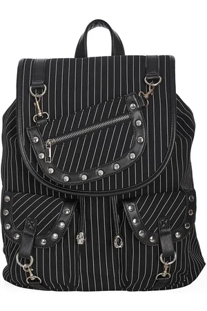 Banned Alternative Black Core Pinstripe Rucksack