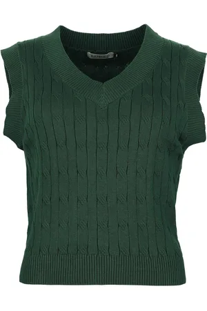 Banned Retro Olive Waistcoat Top in 3XL
