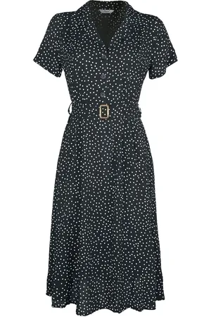 Banned Retro Black Spot Dress Mittellanges Kleid weiß in 3XL