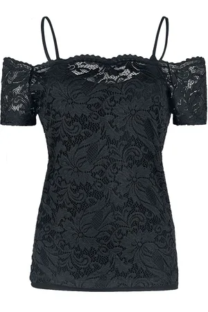 EMP Cold Shoulder Shirt aus Spitze T-Shirt in L