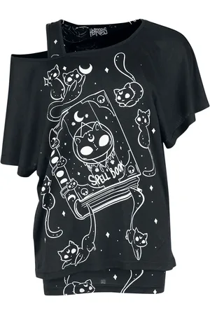 Heartless Kitty Spellbook Top T-Shirt weiß in 3XL