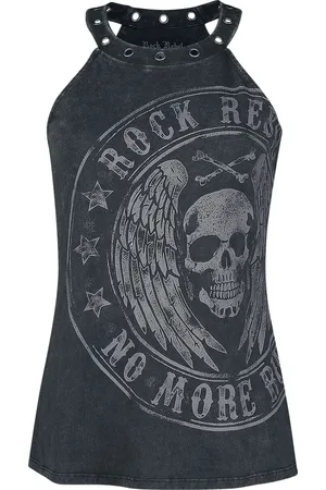 Rock Rebel Top mit Print und Ösen Rock Rebel Neckholder in L