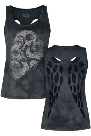 Rock Rebel Top mit Frontprint und Cut-Outs am Rücken Top in L
