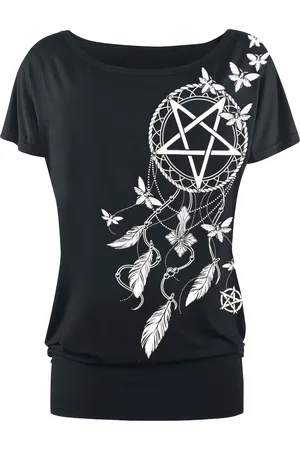 Gothicana T-Shirt Pentagramm und Traumfänger T-Shirt in M
