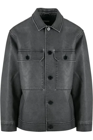 Urban classics Synthetic Vintage Leather Shirt Jacket Kunstlederjacke in L