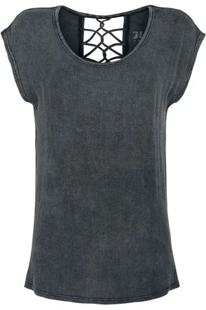 EMP T-Shirt mit Zierbändern am Rücken T-Shirt in L