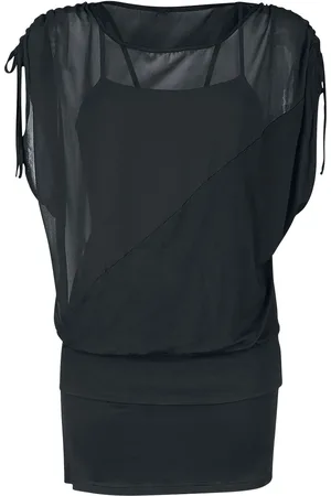 Forplay 2 in 1 Side Sleeve Chiffon Dress T-Shirt in L