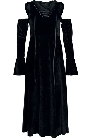Gothicana Dress With Tip Hood and Walking Slot Langes Kleid in L