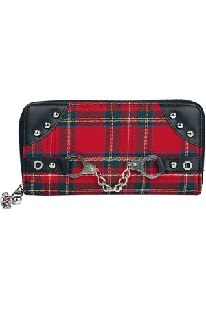 Banned Alternative Red Tartan Wallet Geldbörse rot