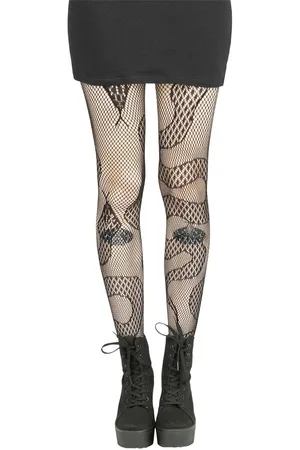 Banned Alternative Snakes Fishnet Tights Strumpfhose in Standard