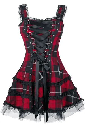 Hell Bunny Harley Tartan Dress Kurzes Kleid schwarz in L