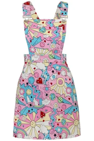 Hell Bunny X Smiley Originals Loulou Pinafore Dress Kurzes Kleid in 3XL